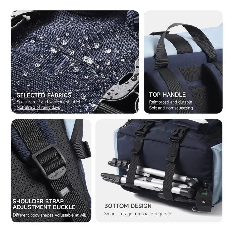 Tigernu Unisex Waterproof Travel Backpack Roll-Top Expandable Design with 15.6-inch Laptop & Tablet Compartment(Black) - Backpack by Tigernu | Online Shopping UK | buy2fix