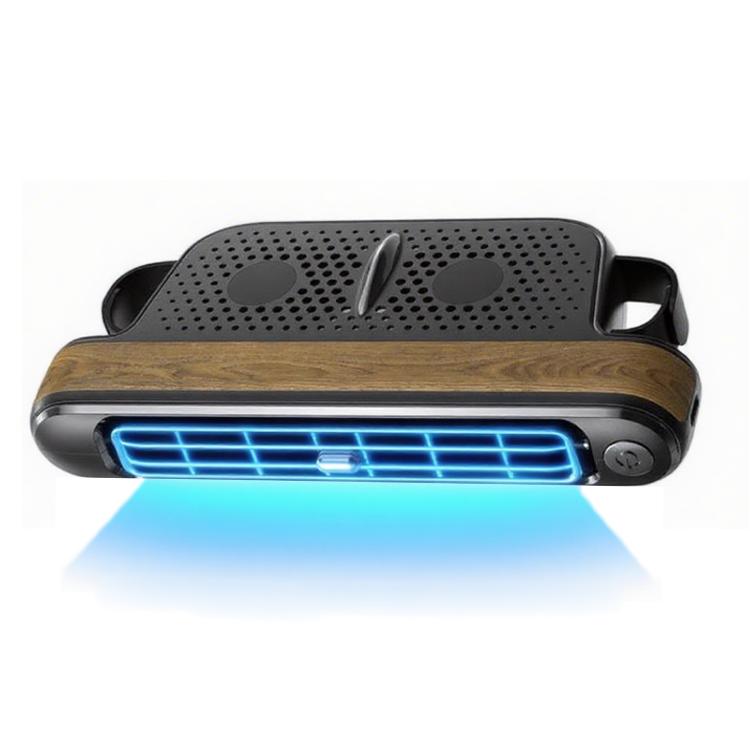 Car Rear Seat USB Plug-in Dual Turbine Silent Bladeless Electric Fan(CF04 Wood Grain) - Heating & Fans by buy2fix | Online Shopping UK | buy2fix