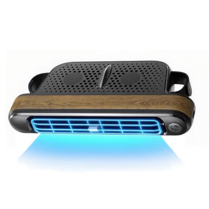 Car Rear Seat USB Plug-in Dual Turbine Silent Bladeless Electric Fan(CF04 Wood Grain) - Heating & Fans by buy2fix | Online Shopping UK | buy2fix