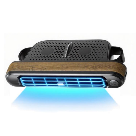 Car Rear Seat USB Plug-in Dual Turbine Silent Bladeless Electric Fan(CF04 Wood Grain) - Heating & Fans by buy2fix | Online Shopping UK | buy2fix