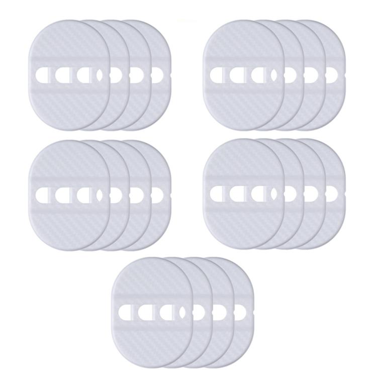 5sets Door Latch Protector Plastic Door Latch Cover Shock Absorbing Noise Reducing Soundproofing Adhesive Sticker(White) - Seat Accessories by buy2fix | Online Shopping UK | buy2fix