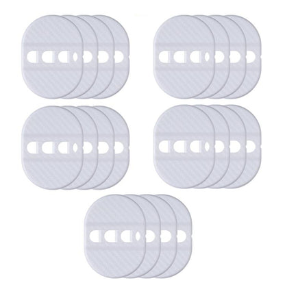 5sets Door Latch Protector Plastic Door Latch Cover Shock Absorbing Noise Reducing Soundproofing Adhesive Sticker(White) - Seat Accessories by buy2fix | Online Shopping UK | buy2fix