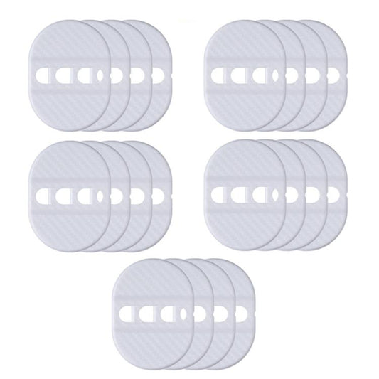 5sets Door Latch Protector Plastic Door Latch Cover Shock Absorbing Noise Reducing Soundproofing Adhesive Sticker(White) - Seat Accessories by buy2fix | Online Shopping UK | buy2fix