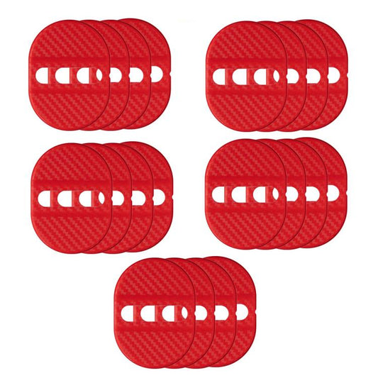 5sets Door Latch Protector Plastic Door Latch Cover Shock Absorbing Noise Reducing Soundproofing Adhesive Sticker(Red) - Seat Accessories by buy2fix | Online Shopping UK | buy2fix