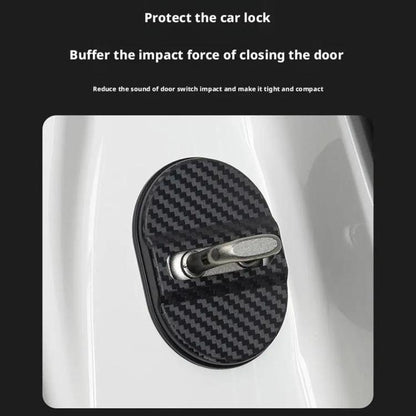 5sets Door Latch Protector Plastic Door Latch Cover Shock Absorbing Noise Reducing Soundproofing Adhesive Sticker(Black) - Seat Accessories by buy2fix | Online Shopping UK | buy2fix
