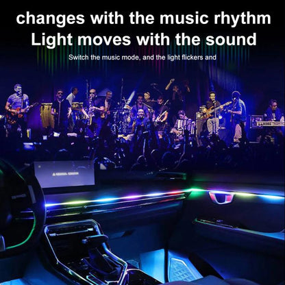 3 Control App Remote Control Colorful Car Interior Ambient Lighting Modified LED Acrylic USB Car Ambient Lighting, Spec: 110cm x 6 6 In 1 - Atmosphere lights by buy2fix | Online Shopping UK | buy2fix