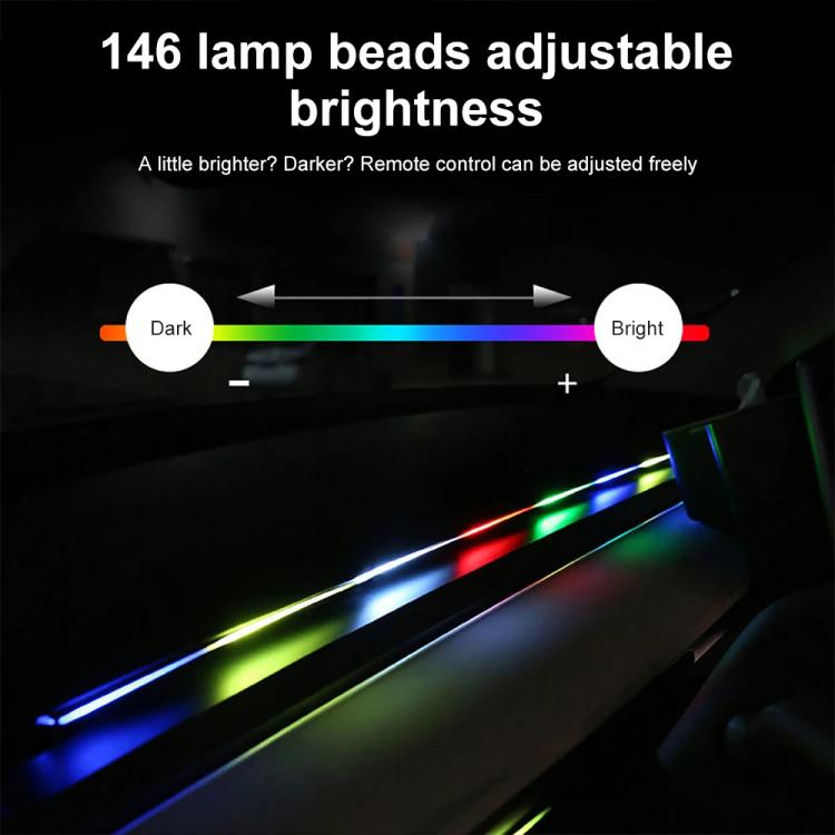 3 Control App Remote Control Colorful Car Interior Ambient Lighting Modified LED Acrylic USB Car Ambient Lighting, Spec: 110cm - Atmosphere lights by buy2fix | Online Shopping UK | buy2fix
