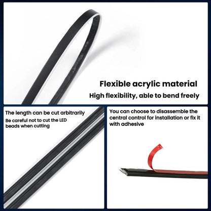 3 Control App Remote Control Colorful Car Interior Ambient Lighting Modified LED Acrylic USB Car Ambient Lighting, Spec: 110cm x 5 5 In 1 - Atmosphere lights by buy2fix | Online Shopping UK | buy2fix