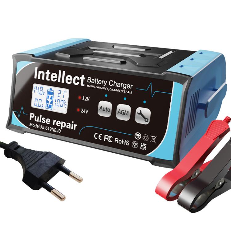 12V/24V Car Battery Charger Intelligent Pulse Lead-acid Battery Repair, Specification: EU Plug - Battery Charger by buy2fix | Online Shopping UK | buy2fix