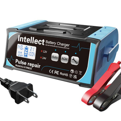 12V/24V Car Battery Charger Intelligent Pulse Lead-acid Battery Repair, Specification: US Plug - Battery Charger by buy2fix | Online Shopping UK | buy2fix