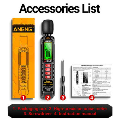 ANENG Sound Decibel Tester Volume Sound Level Noise Meter(No Battery) - Light & Sound Meter by ANENG | Online Shopping UK | buy2fix