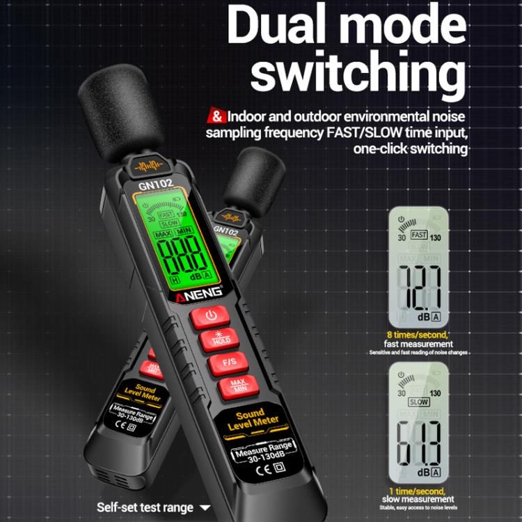 ANENG Sound Decibel Tester Volume Sound Level Noise Meter(No Battery) - Light & Sound Meter by ANENG | Online Shopping UK | buy2fix