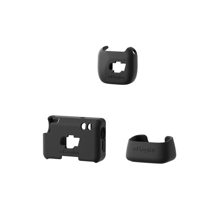 For DJI Mic Mini aMagisn MP01 Silicone Protective Case, Color: 3 In 1 Black - DJI Mic Series by aMagisn | Online Shopping UK | buy2fix