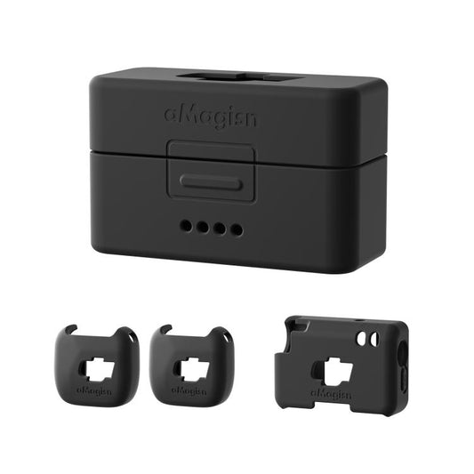 For DJI Mic Mini aMagisn MP01 Silicone Protective Case, Color: 4 In 1 Black - DJI Mic Series by aMagisn | Online Shopping UK | buy2fix
