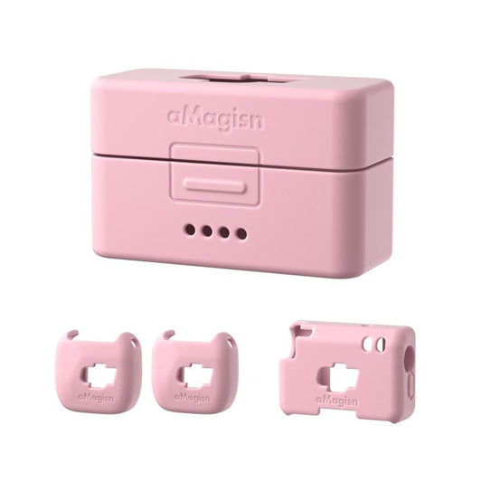 For DJI Mic Mini aMagisn MP01 Silicone Protective Case, Color: 4 In 1 Pink - DJI Mic Series by aMagisn | Online Shopping UK | buy2fix