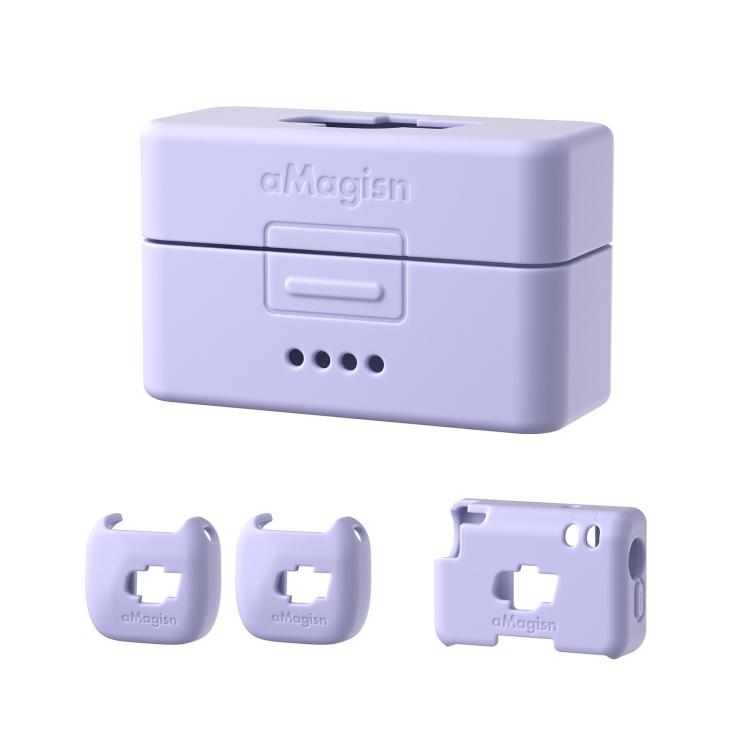 For DJI Mic Mini aMagisn MP01 Silicone Protective Case, Color: 4 In 1 Purple - DJI Mic Series by aMagisn | Online Shopping UK | buy2fix
