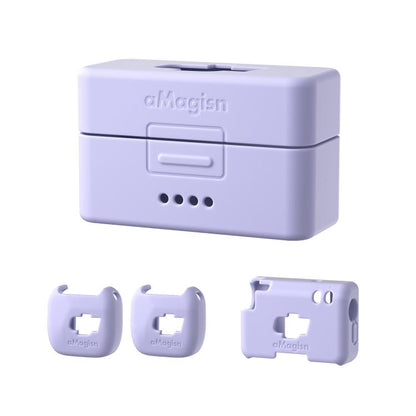 For DJI Mic Mini aMagisn MP01 Silicone Protective Case, Color: 4 In 1 Purple - DJI Mic Series by aMagisn | Online Shopping UK | buy2fix