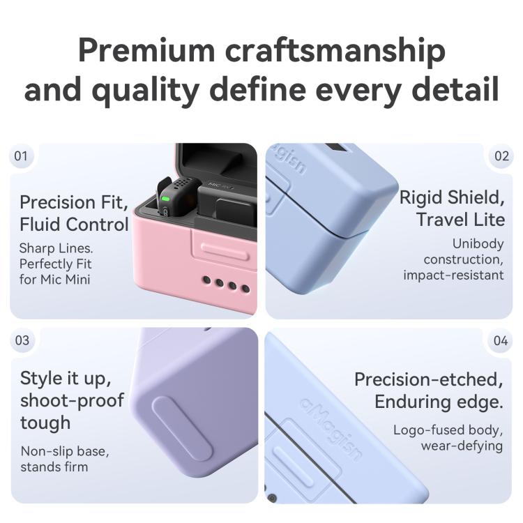 For DJI Mic Mini aMagisn MP01 Silicone Protective Case, Color: 4 In 1 Pink - DJI Mic Series by aMagisn | Online Shopping UK | buy2fix