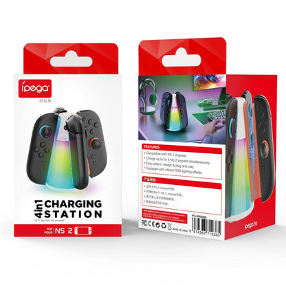 For Nintendo Switch 2 Joy-Con Controllers ipega 4-in-1 Charging Dock Quad Charger Station with RGB Light - Charger & Power by ipega | Online Shopping UK | buy2fix