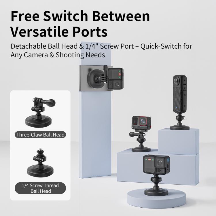 aMagisn AM19 3 In 1 Magnetic Ball Head Mount Camera Strong Magnetic Universal Ball Head Dual Interface - Holder by aMagisn | Online Shopping UK | buy2fix