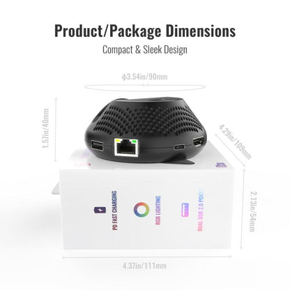 For Nintendo Switch 2 JYS 4K 60Hz TV Dock 5-In-1 HUB With Gigabit Ethernet Port RGB Ambient Lighting - Charger & Power by JYS | Online Shopping UK | buy2fix