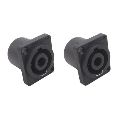 2pcs Speaker Ohm Socket Four-core Plug With Iron Piece(Black) - Audio Adapter by buy2fix | Online Shopping UK | buy2fix