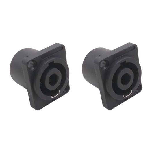 2pcs Speaker Ohm Socket Four-core Plug With Iron Piece(Black) - Audio Adapter by buy2fix | Online Shopping UK | buy2fix