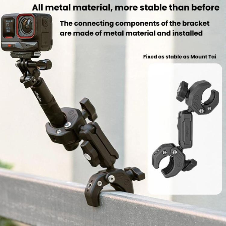 aMagisn HM10 For Insta360, DJI, GoPro Cameras Metal Arm Clamp Holder Cycling Clamp Bracket - Bicycle Handlebar Mount by aMagisn | Online Shopping UK | buy2fix