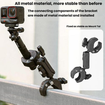 aMagisn HM10 For Insta360, DJI, GoPro Cameras Metal Arm Clamp Holder Cycling Clamp Bracket - Bicycle Handlebar Mount by aMagisn | Online Shopping UK | buy2fix