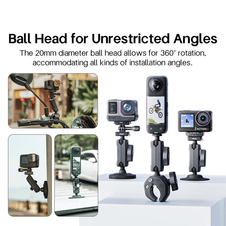 aMagisn HM10 For Insta360, DJI, GoPro Cameras Metal Arm Clamp Holder Cycling Clamp Bracket - Bicycle Handlebar Mount by aMagisn | Online Shopping UK | buy2fix