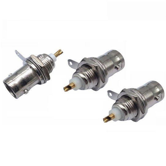 3pcs Gold-plated Copper Core BNC Female Socket Q9 Female 50KY Oscilloscope Socket(Silver)