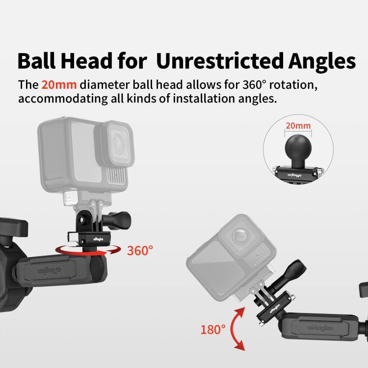 aMagisn HM07 For Insta360, DJI, GoPro Cameras Metal Arm Clamp Holder Cycling Bracket - Bicycle Handlebar Mount by aMagisn | Online Shopping UK | buy2fix