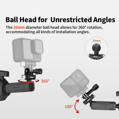 aMagisn HM07 For Insta360, DJI, GoPro Cameras Metal Arm Clamp Holder Cycling Bracket - Bicycle Handlebar Mount by aMagisn | Online Shopping UK | buy2fix