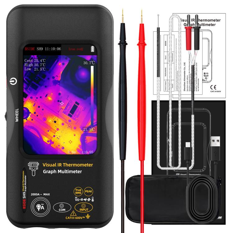 Standard BSIDE SH9 Infrared Thermal Imaging Multimeter Touchscreen High-Definition Thermal Imaging Thermometer Electrical Floor Heating Inspection - Thermostat & Thermometer by BSIDE | Online Shopping UK | buy2fix