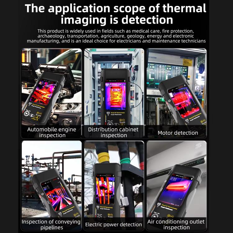 Standard+Flexible Coil BSIDE SH9 Infrared Thermal Imaging Multimeter Touchscreen High-Definition Thermal Imaging Thermometer Electrical Floor Heating Inspection - Thermostat & Thermometer by BSIDE | Online Shopping UK | buy2fix