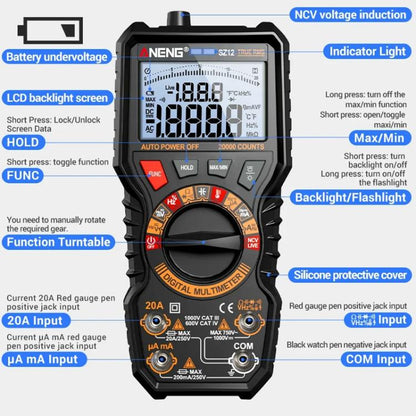 ANENG Intelligent Double Tube Anti-Burn Capacitor Multimeter(SZ12) - Digital Multimeter by ANENG | Online Shopping UK | buy2fix