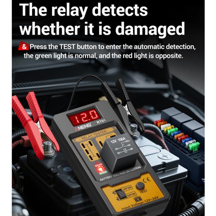 ANENG 12V/24V Car Battery Relay Four-Pin Digital Display Tester(RT01) - Electronic Test by ANENG | Online Shopping UK | buy2fix