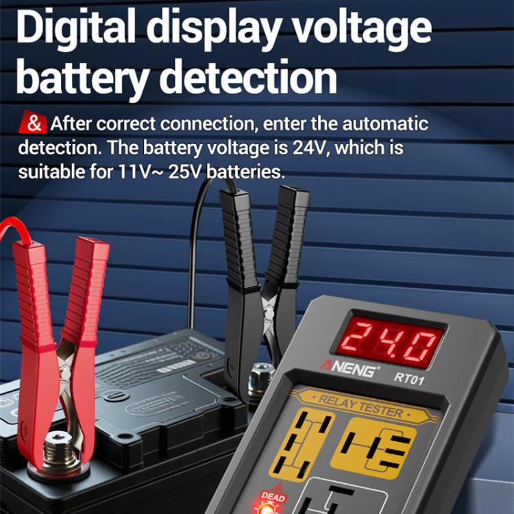 ANENG 12V/24V Car Battery Relay Four-Pin Digital Display Tester(RT01) - Electronic Test by ANENG | Online Shopping UK | buy2fix