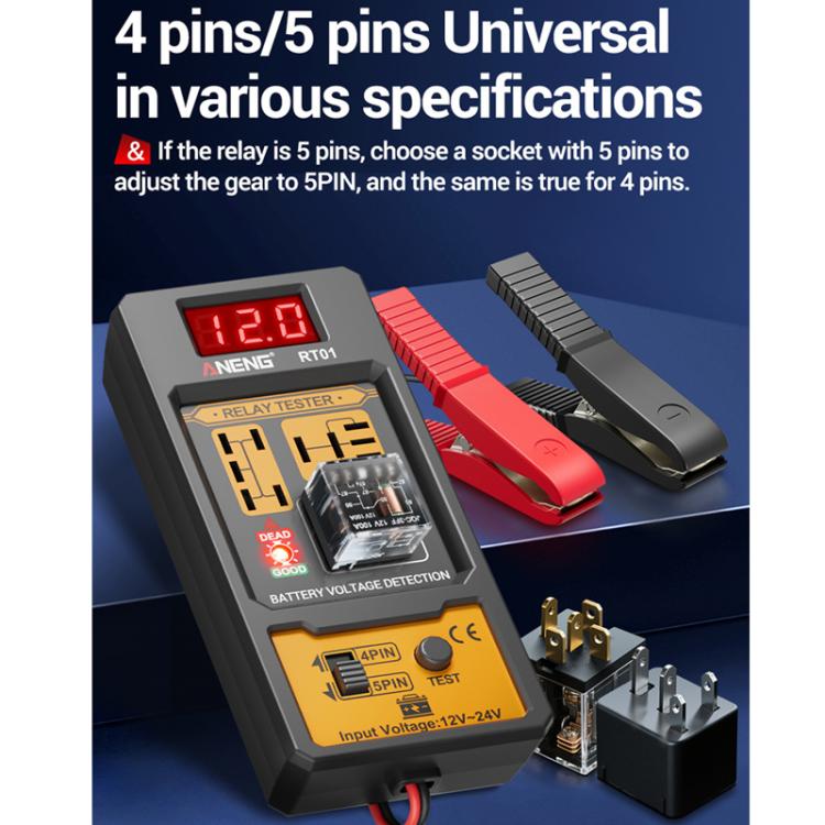 ANENG 12V/24V Car Battery Relay Four-Pin Digital Display Tester(RT01) - Electronic Test by ANENG | Online Shopping UK | buy2fix