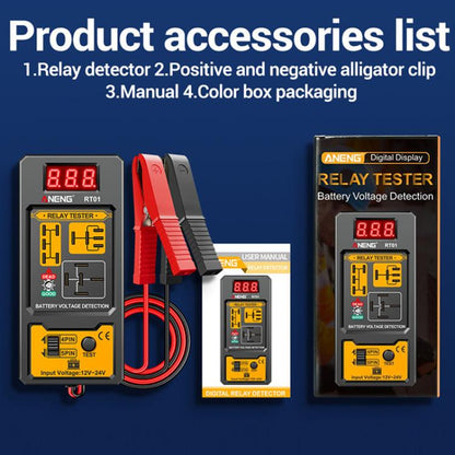 ANENG 12V/24V Car Battery Relay Four-Pin Digital Display Tester(RT01) - Electronic Test by ANENG | Online Shopping UK | buy2fix