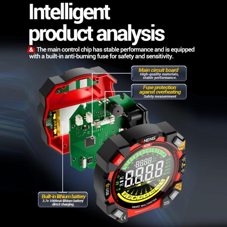 ANENG Intelligent High-precision Double-tube Fuse Digital Multimeter(626) - Digital Multimeter by ANENG | Online Shopping UK | buy2fix
