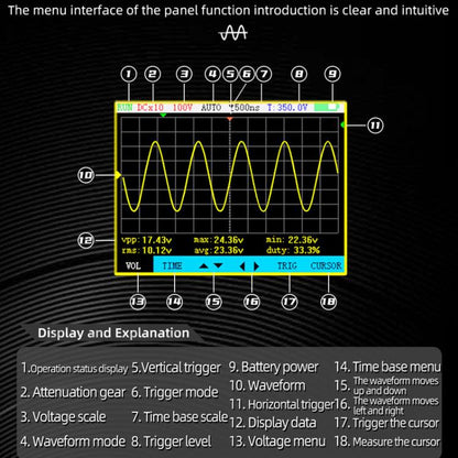 BSIDE OT4 Miniature Oscilloscope Signal Generator Rechargeable Handheld Color Screen 50MHz Oscilloscope - Other Tester Tool by BSIDE | Online Shopping UK | buy2fix