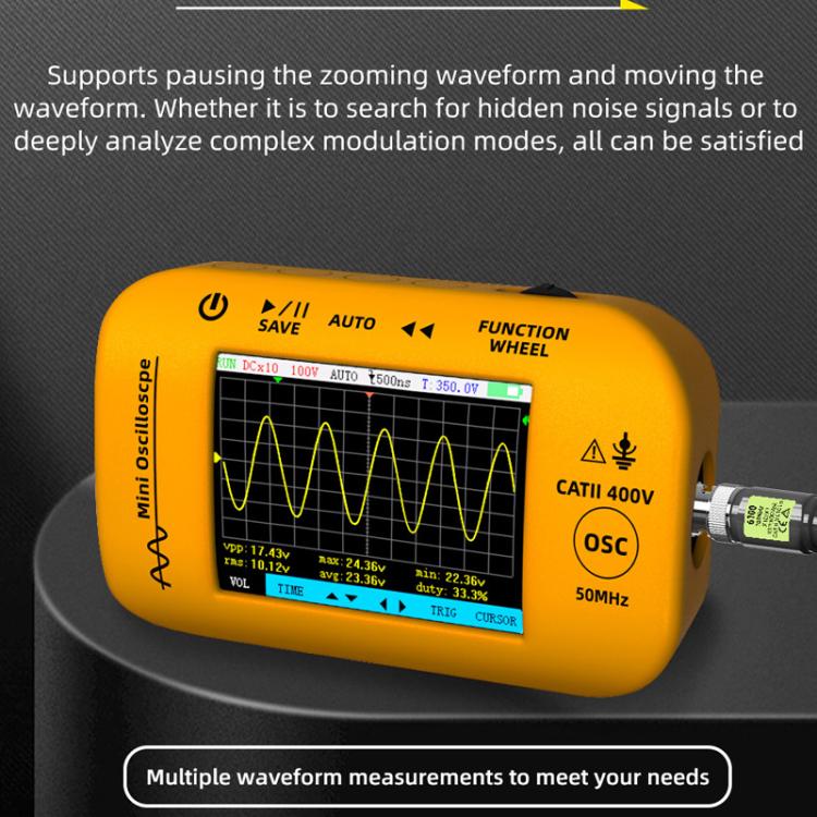 BSIDE OT4 Miniature Oscilloscope Signal Generator Rechargeable Handheld Color Screen 50MHz Oscilloscope - Other Tester Tool by BSIDE | Online Shopping UK | buy2fix
