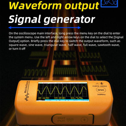 BSIDE OT4 Miniature Oscilloscope Signal Generator Rechargeable Handheld Color Screen 50MHz Oscilloscope - Other Tester Tool by BSIDE | Online Shopping UK | buy2fix