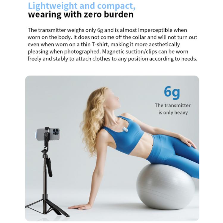 One To Two Mini Wireless Collar-clip Noise-cancelling Microphone With Charging Case(White) - Microphone by buy2fix | Online Shopping UK | buy2fix