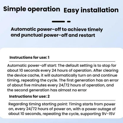 HuaGu 30cm Router Timed Restart Line Controller Power Failure Smart Reset Connection Cable WiFi Relay, Color: 24H Black - Modem by HuaGu | Online Shopping UK | buy2fix