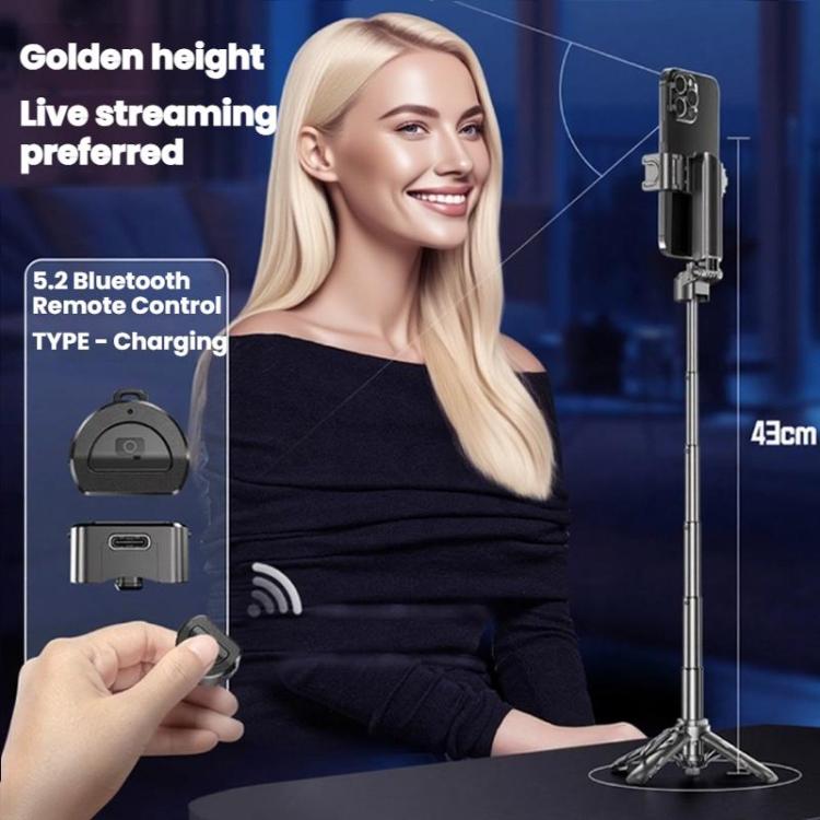 Portable Retractable Bluetooth Selfie Stick For Mobile Phones, Color: P15-H1 White - Selfie Sticks by buy2fix | Online Shopping UK | buy2fix