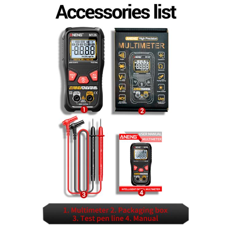 ANENG Anti-burn Electrical Digital Display Fully Automatic Digital Multimeter(M126) - Digital Multimeter by ANENG | Online Shopping UK | buy2fix