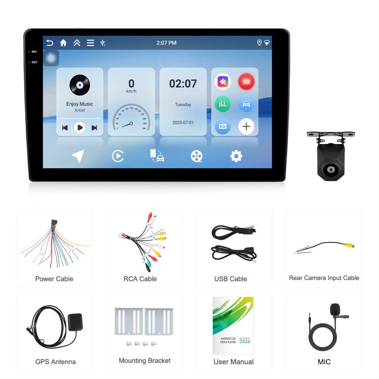 9 inch 4+64G Universal Android 15 Central Control Large Screen Car Wireless Carplay Navigation Integrated Machine(Standard+AHD Camera) - Car MP3 & MP4 & MP5 by buy2fix | Online Shopping UK | buy2fix