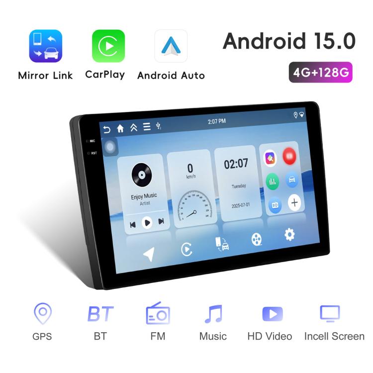 10 inch 4+128G Universal Android 15 Central Control Large Screen Car Wireless Carplay Navigation Integrated Machine(Standard+AHD Camera) - Car MP3 & MP4 & MP5 by buy2fix | Online Shopping UK | buy2fix